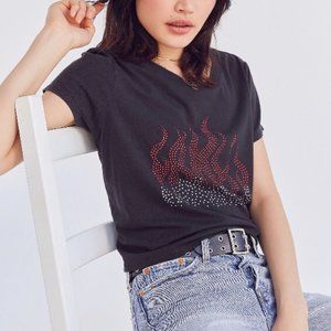 New! Urban Outfitters Studded Flame Pattern Top